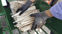 Pakowanie drzewa kominkowego – sezonowa praca w Norwegii, Åsnes lipiec 2019